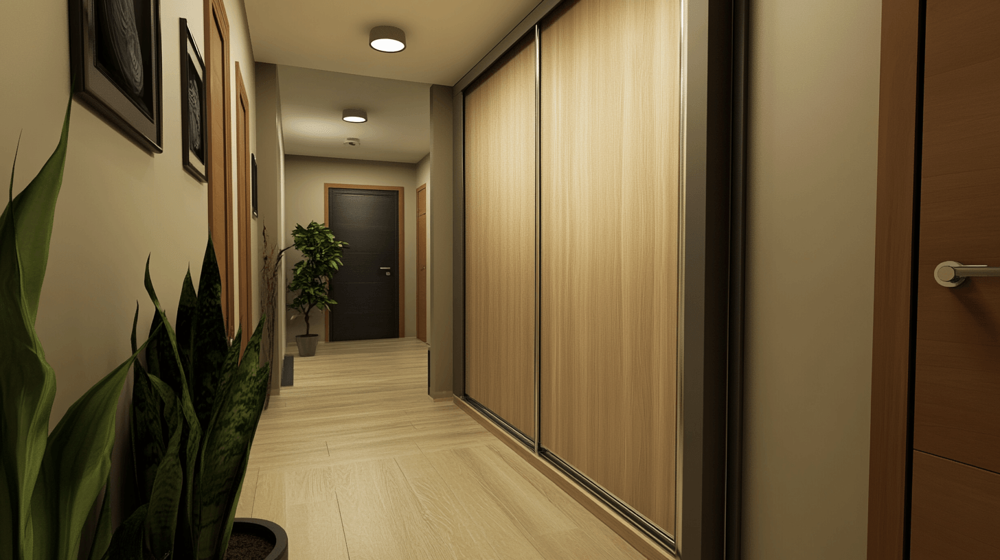 Sliding door cabinets in the hallway: Order in a small space