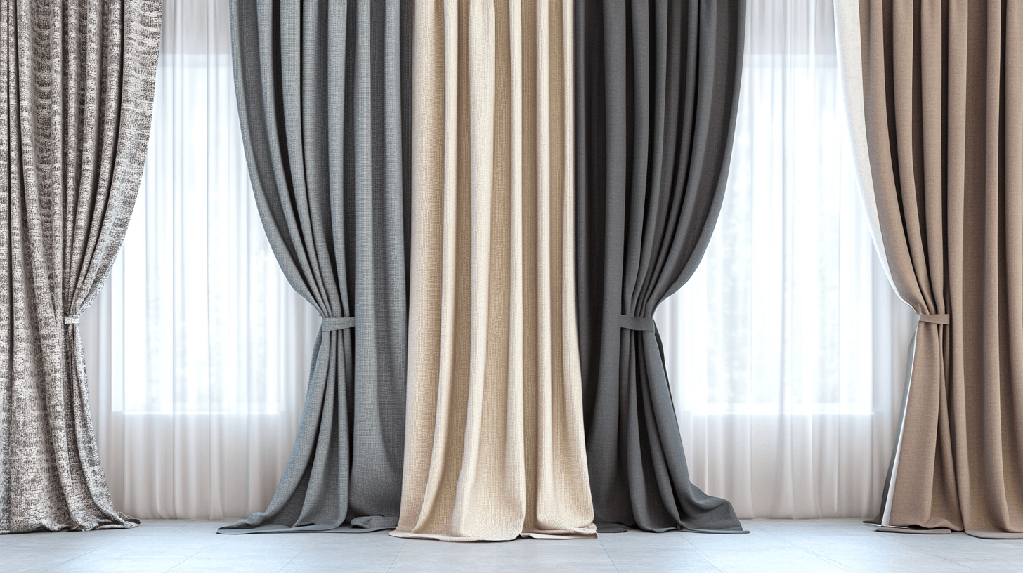 Materials and textures for colorful curtains