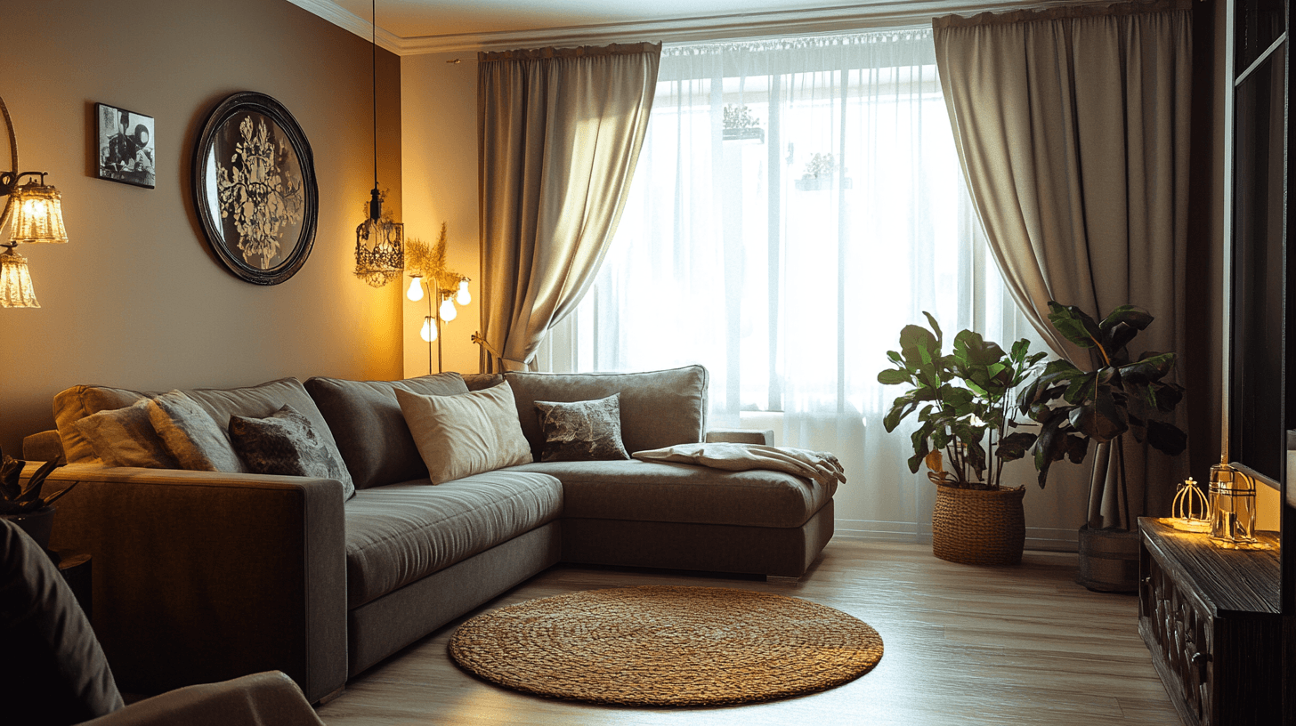 Mocha mousse in the living room decor