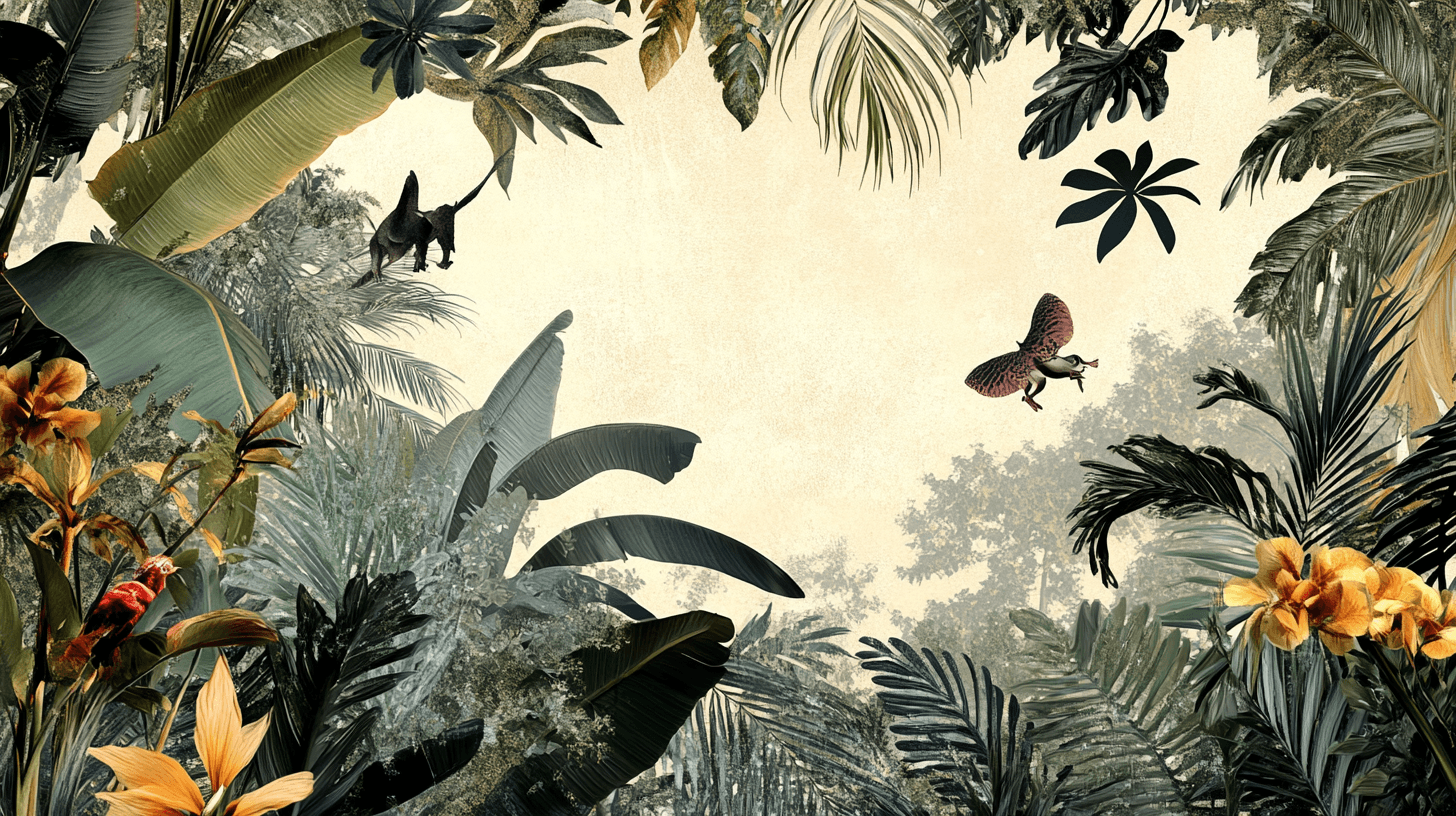 Wall design in jungle style