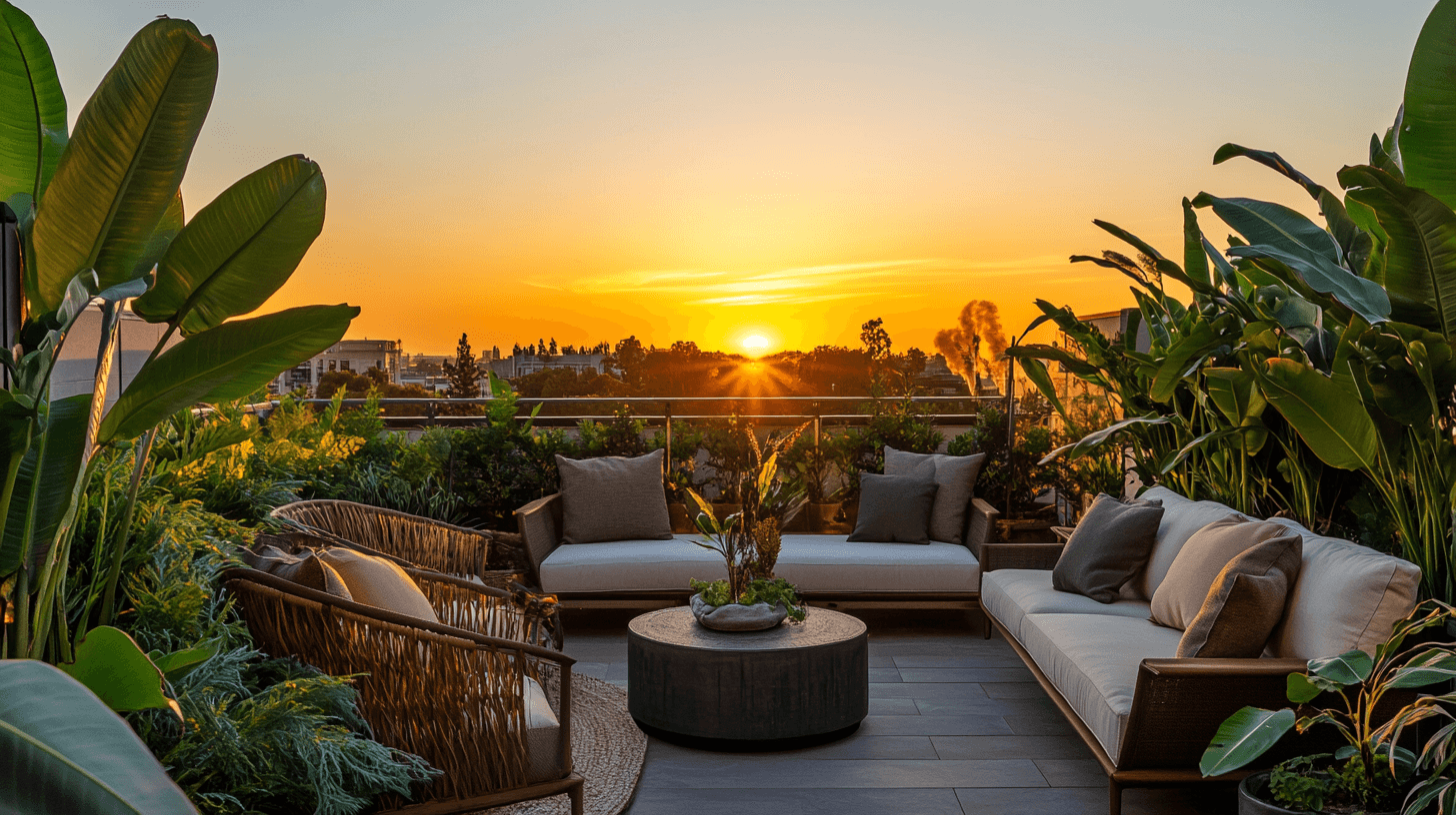 Relaxing rooftop terrace: Oasis of tranquility outdoors