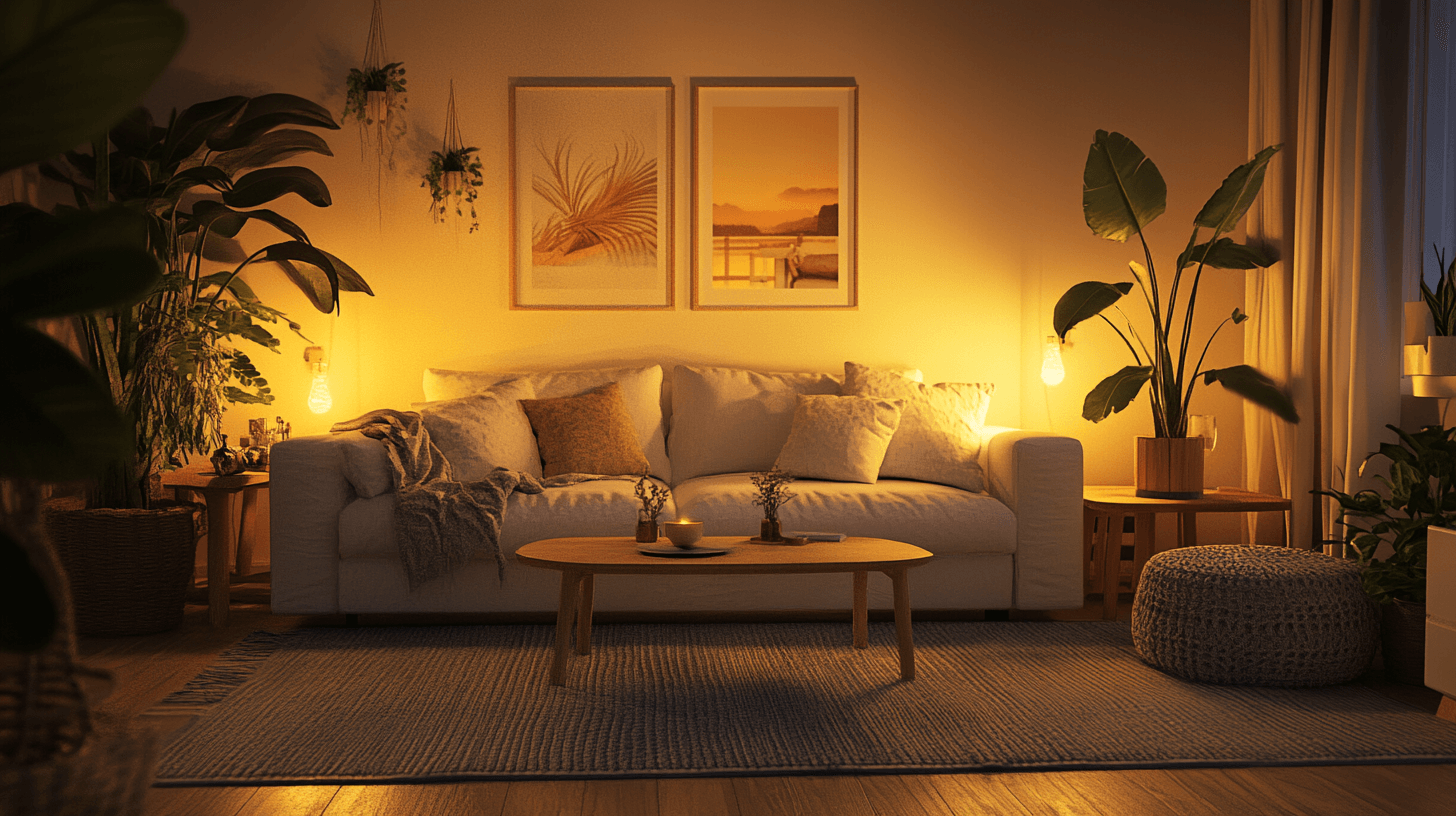 Living room with a Scandinavian touch: Minimalism meets coziness