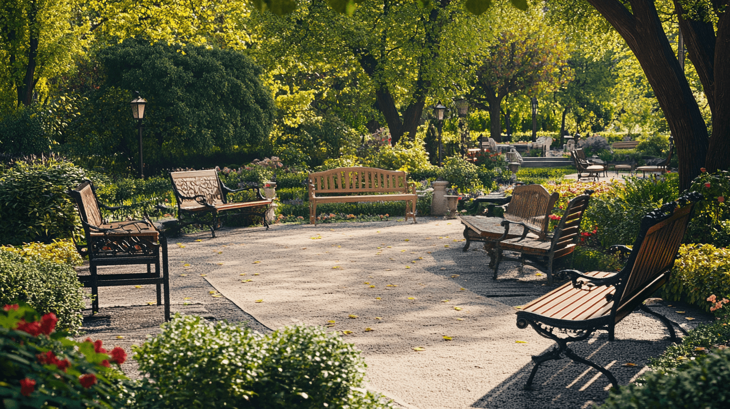 Seating options in the garden: benches, chairs, and more