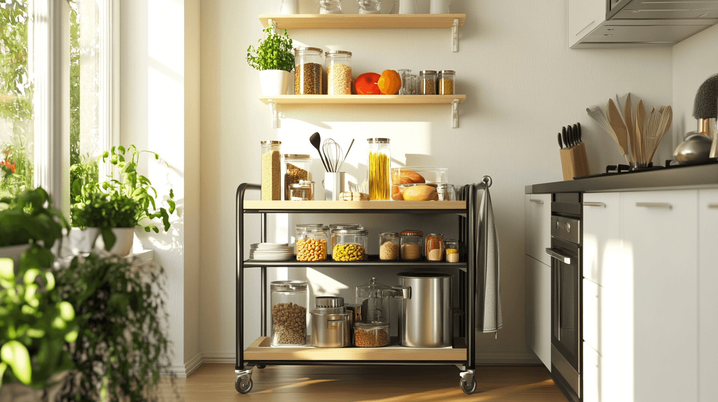 Organized Kitchen: Kitchen Cart for More Flexibility