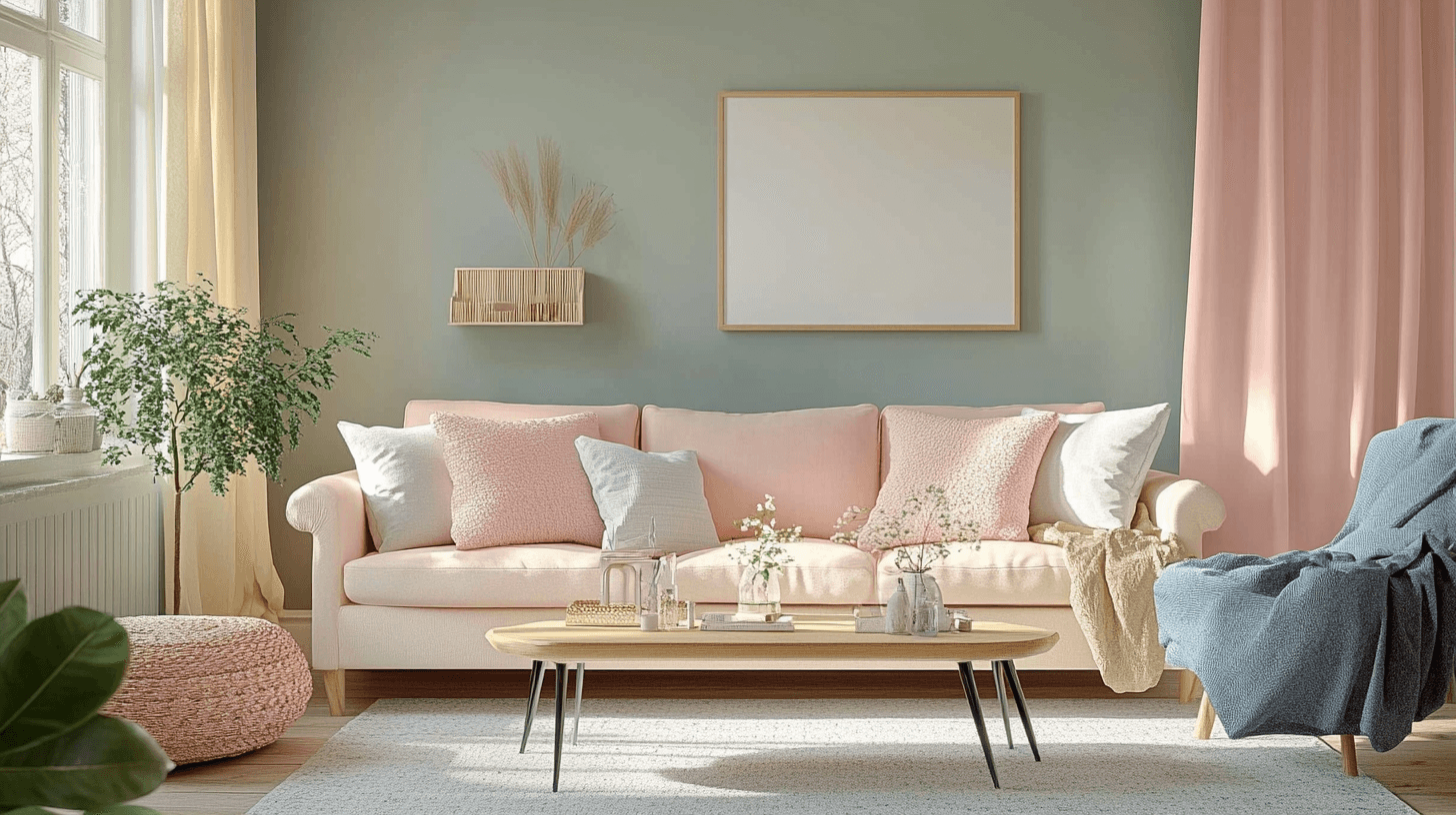 Color palettes and materials in Nordic Vintage style