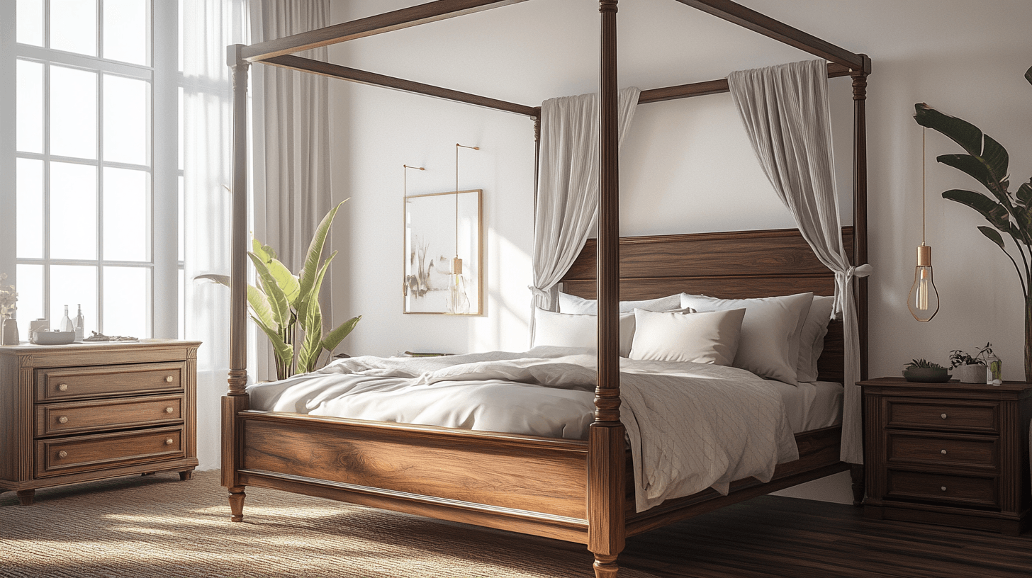 Different styles of canopy beds