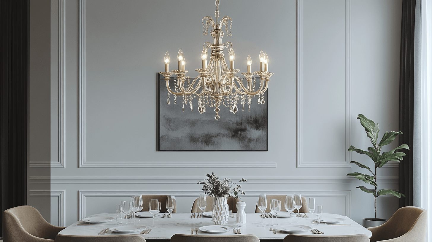 Stylish integration of the chandelier into your dining room
