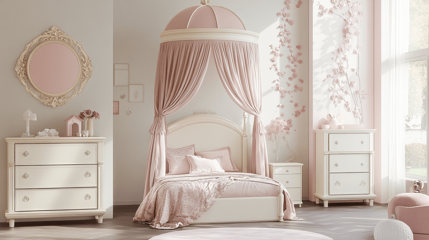 Children's room in princess style: A dream in pink