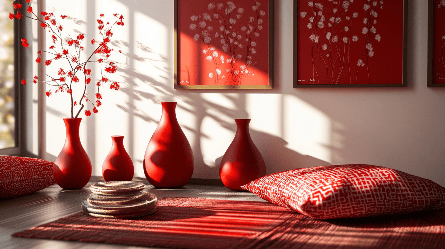 Decorative accents in red