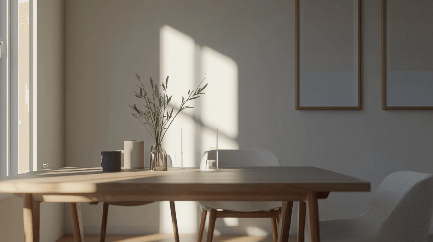 Color scheme in the minimalist dining room