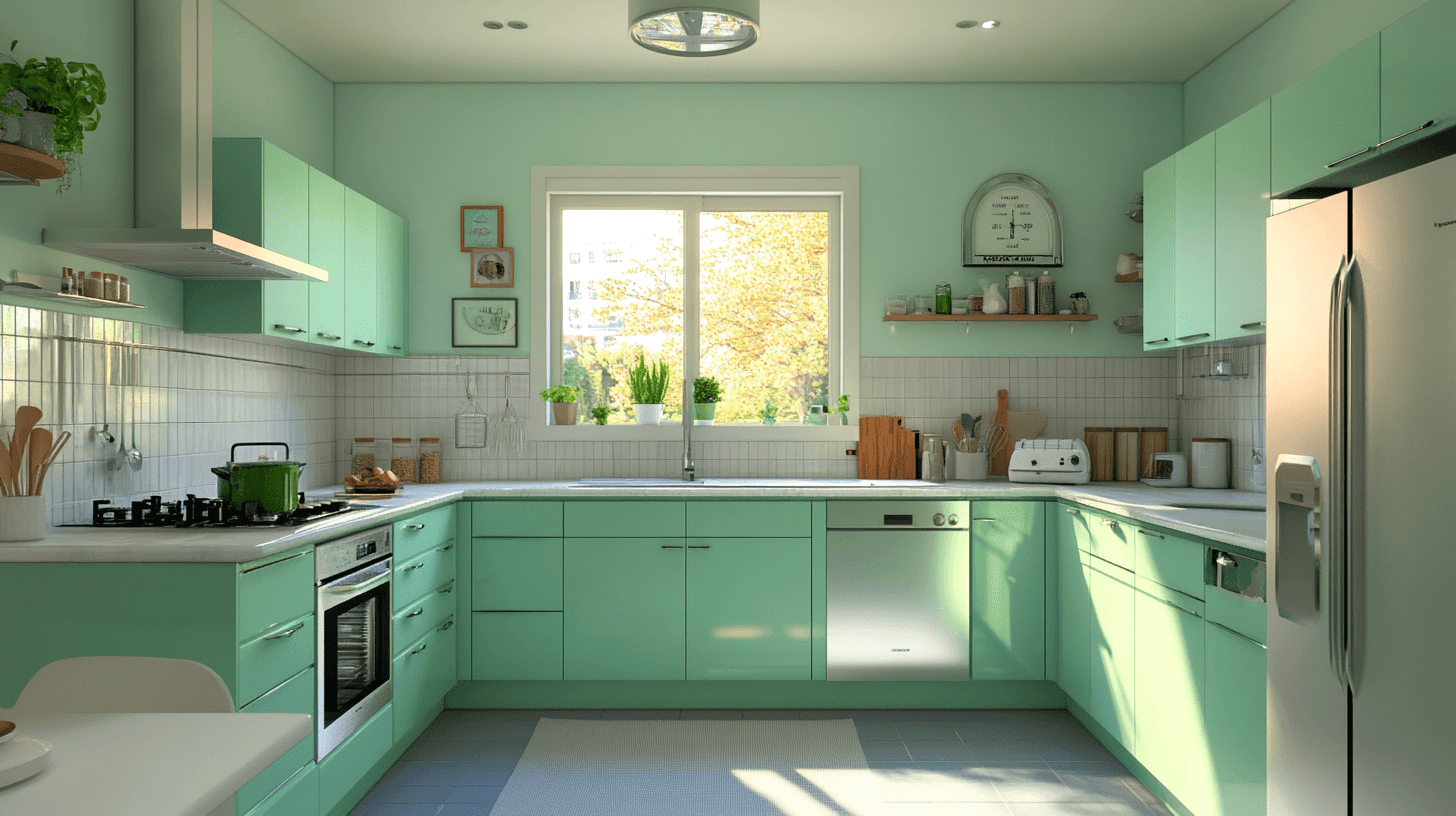 Mint green kitchen furniture: A fresh breeze for your home