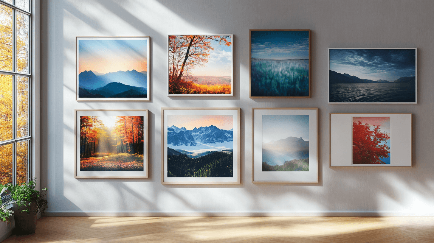 Different styles of wall art and prints