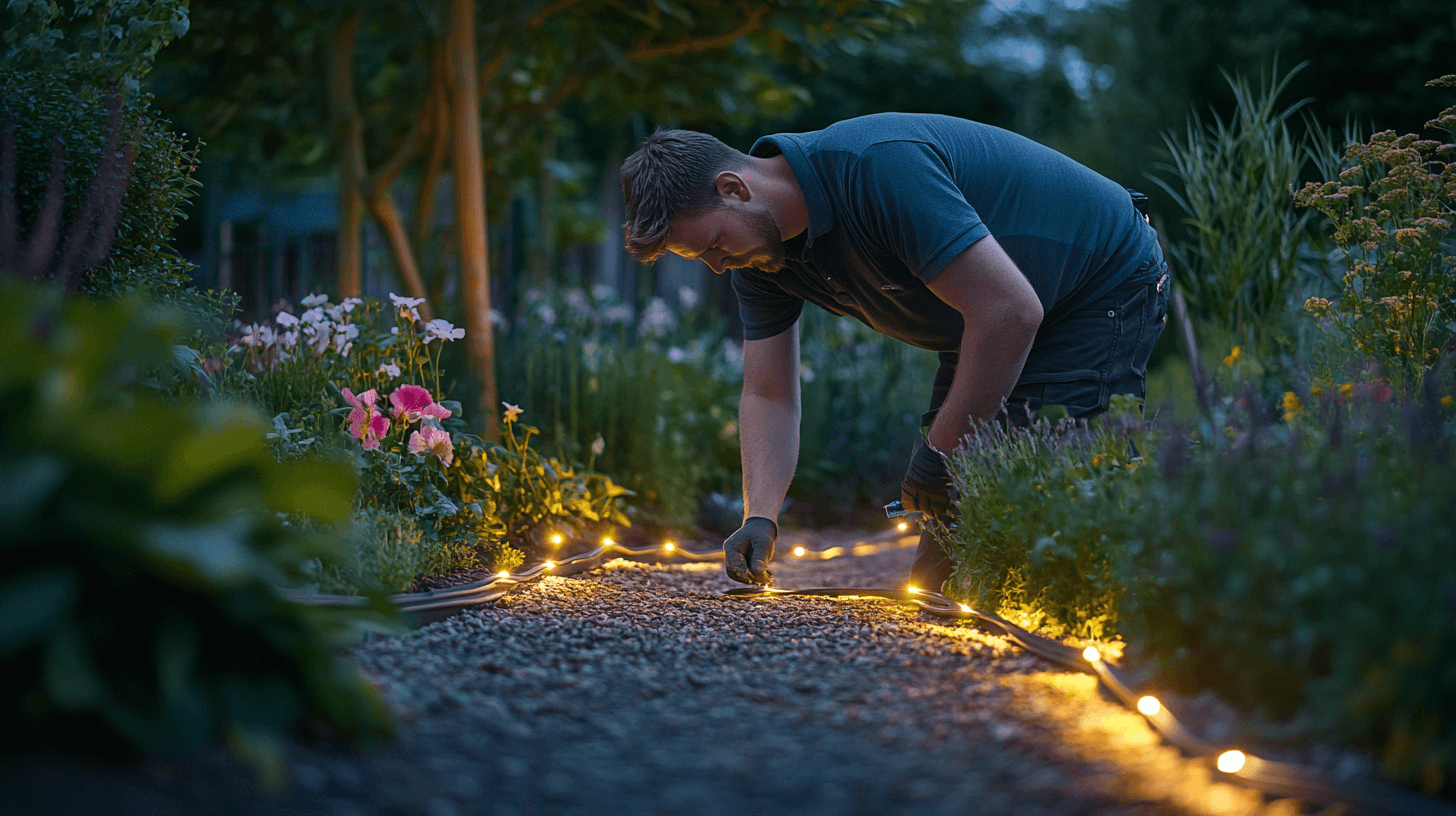 Installation and placement of garden lighting