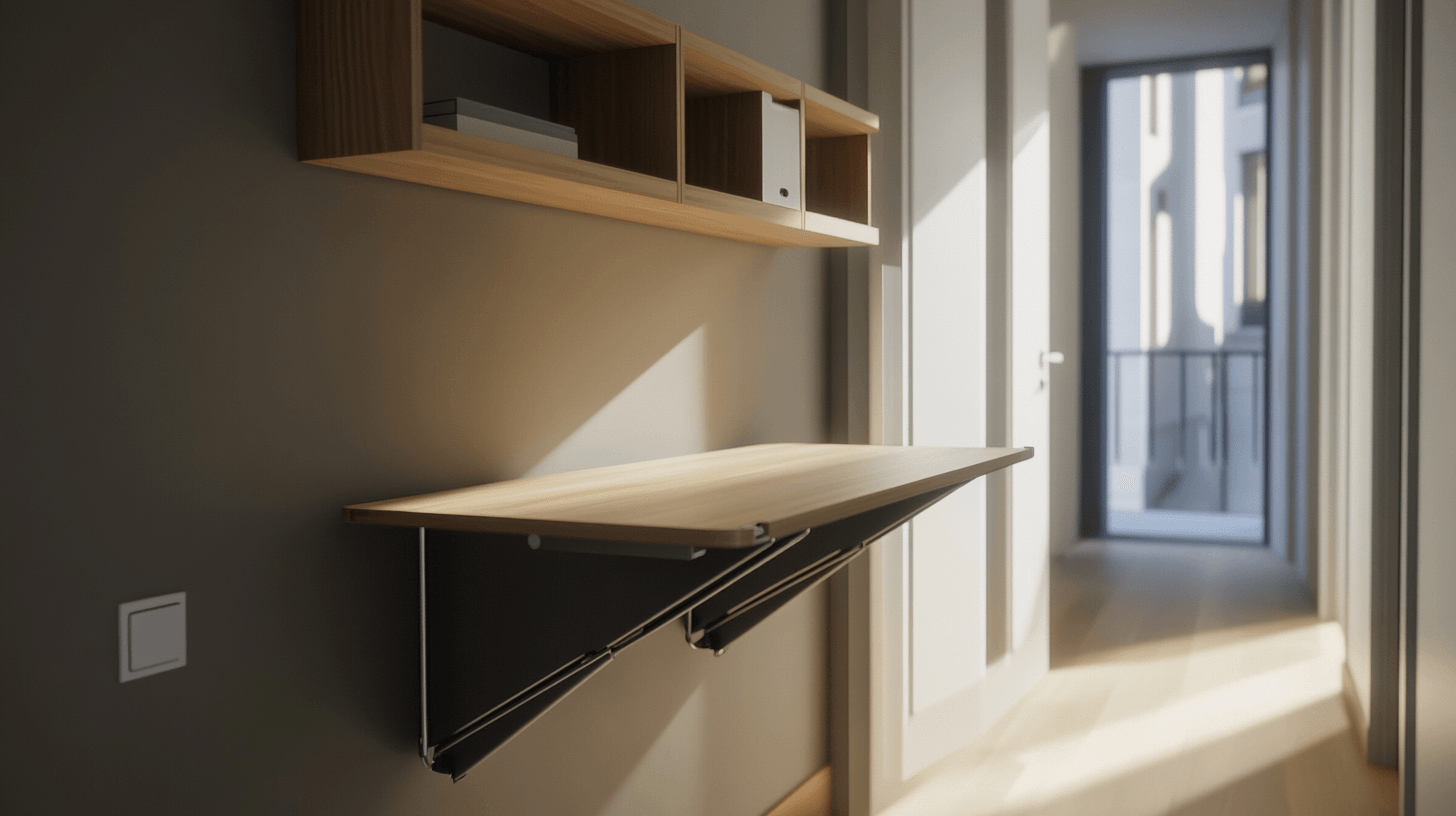 Space-saving furniture for the home office in the hallway