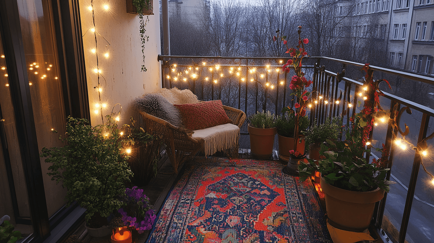 Stylish decoration for small balconies