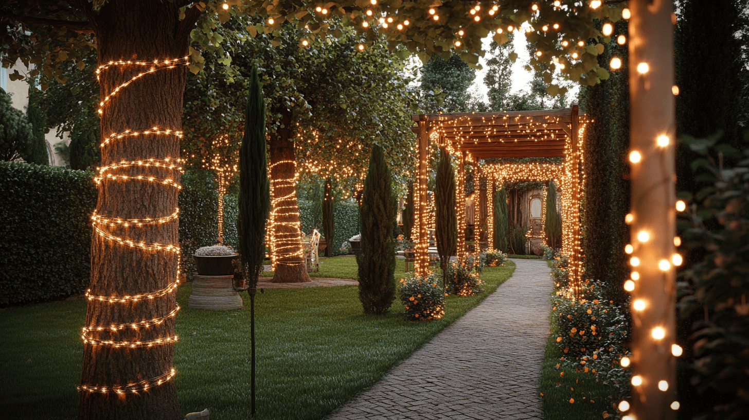 Creative uses for string lights in the garden
