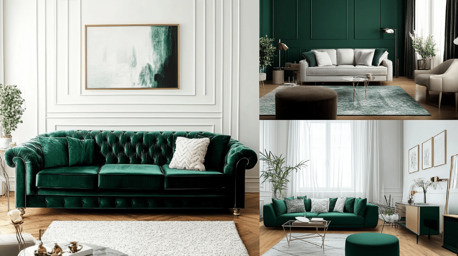 Living styles with emerald green: From modern to classic