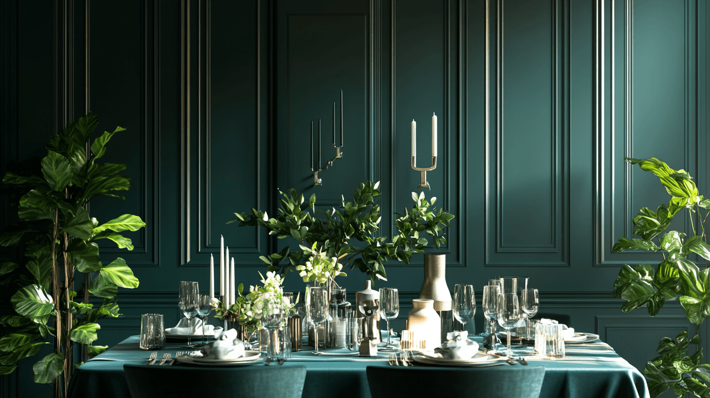 Decoration in Dark Green: Natural Accents for Your Dining Room
