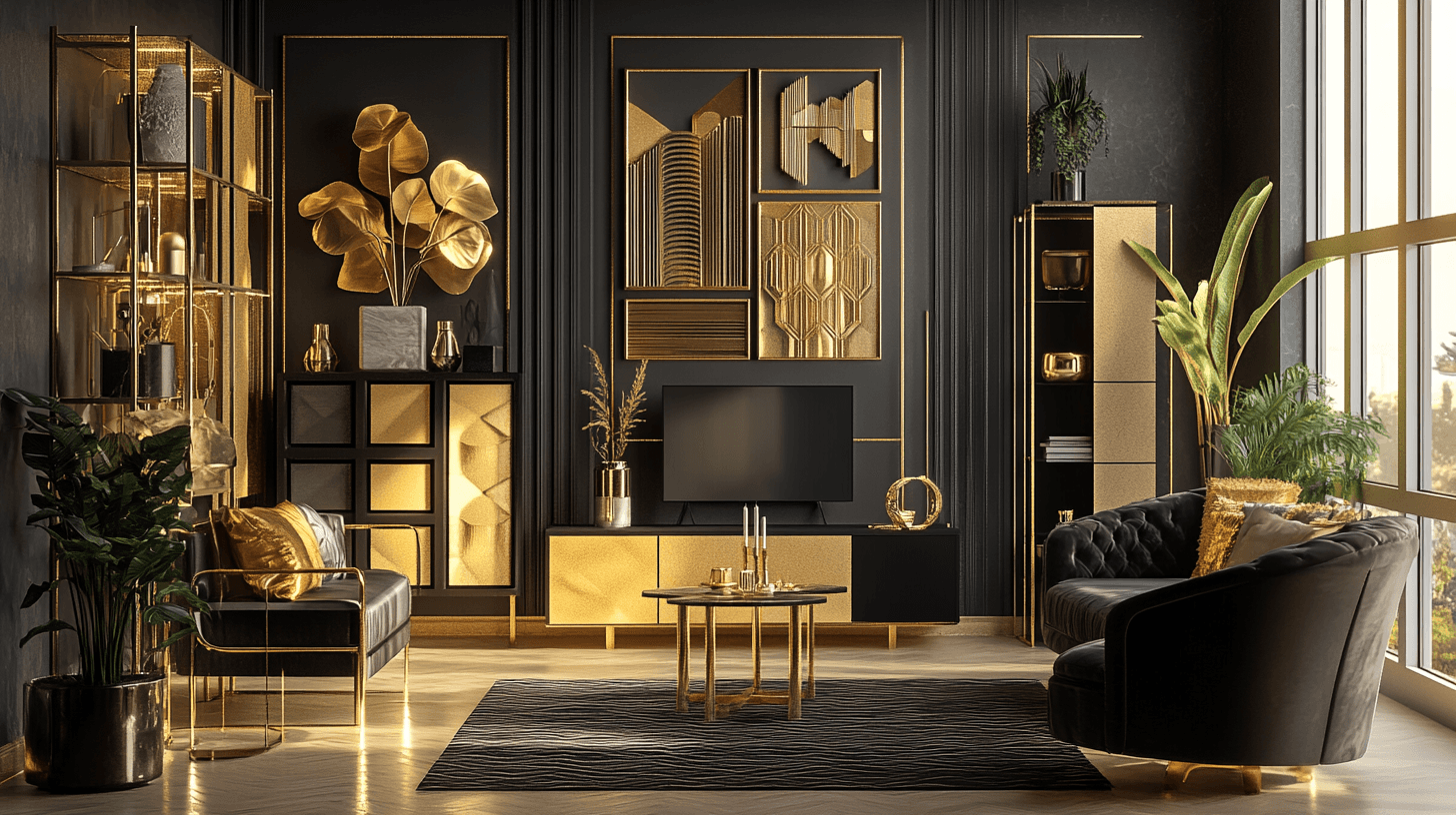Living styles with golden accents: From Art Deco to Modern