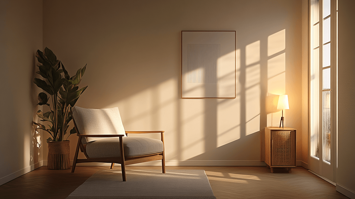 Color palette and lighting in Scandinavian style