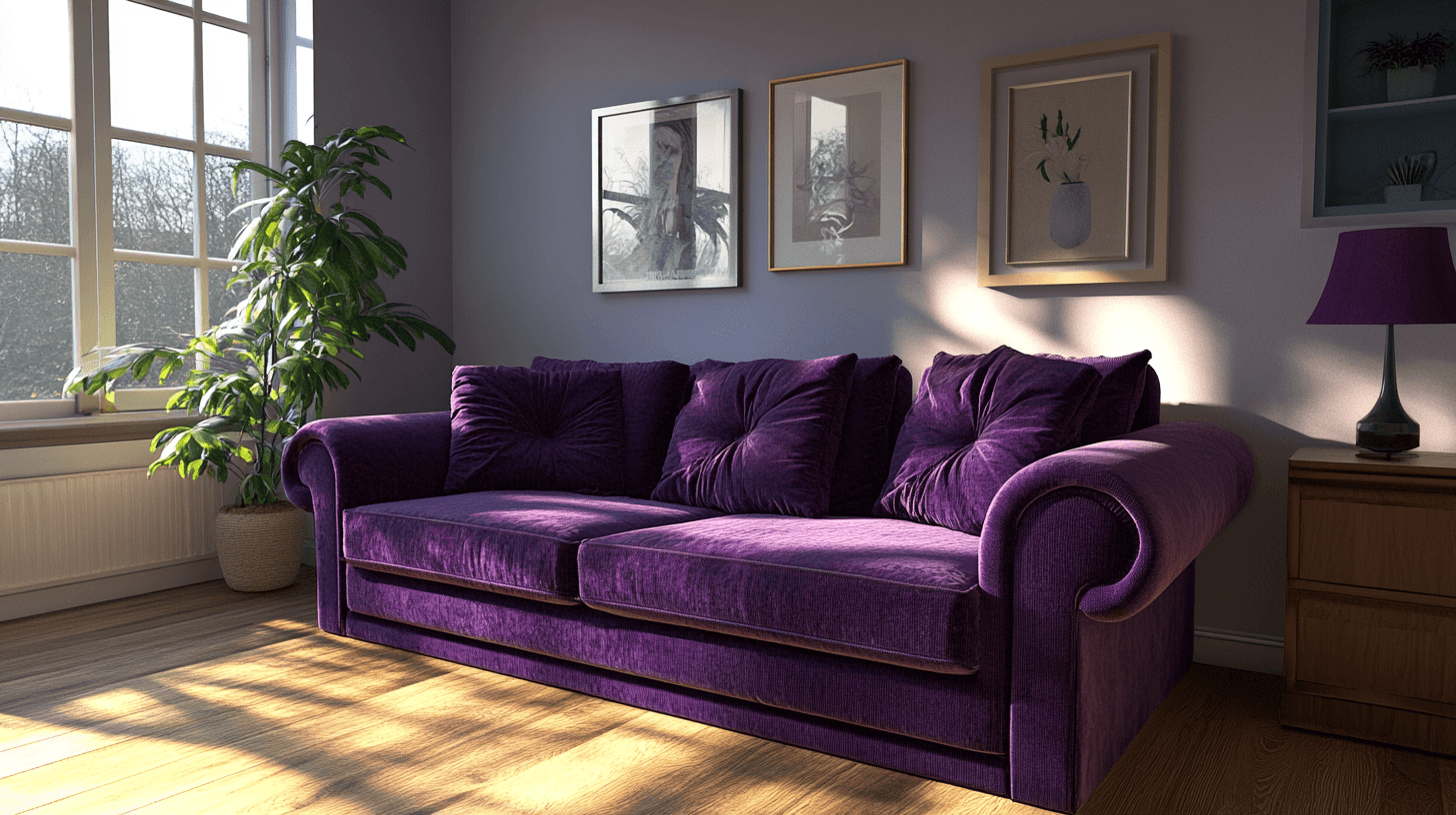 Purple in the living area: Mystical and extravagant