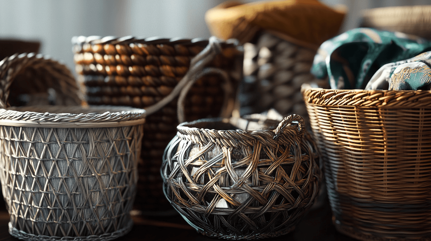 Possible uses of decorative baskets in different rooms