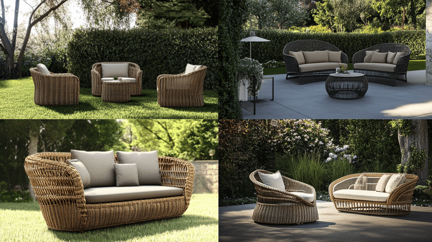Style variations and combination possibilities of rattan garden furniture