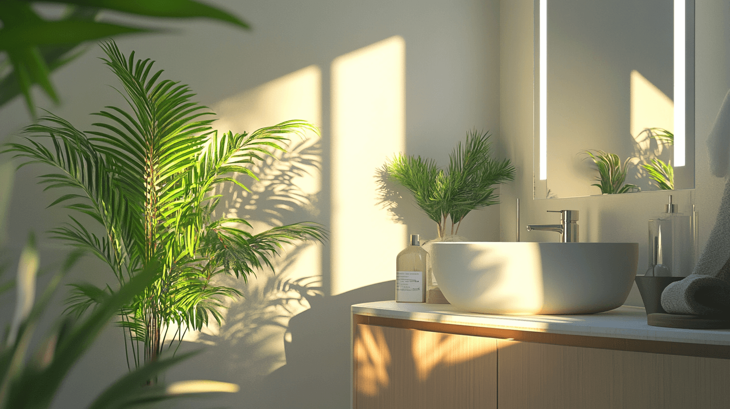 Plants in the Bathroom: Freshness and Naturalness