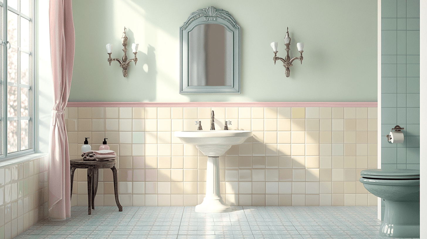 Color design in the vintage bathroom: Harmonious tones for a nostalgic ambiance