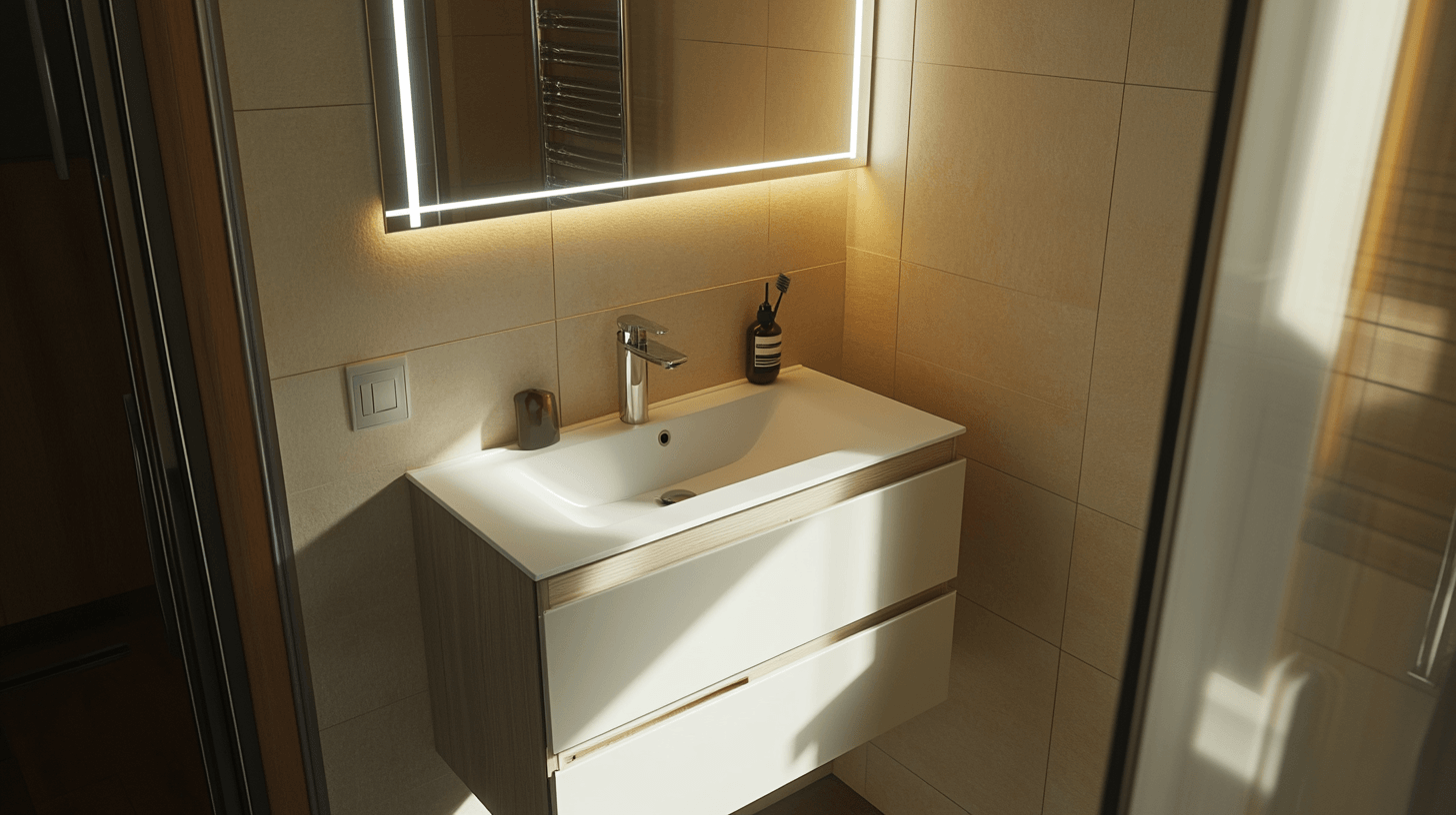 Space-saving furniture for the guest bathroom