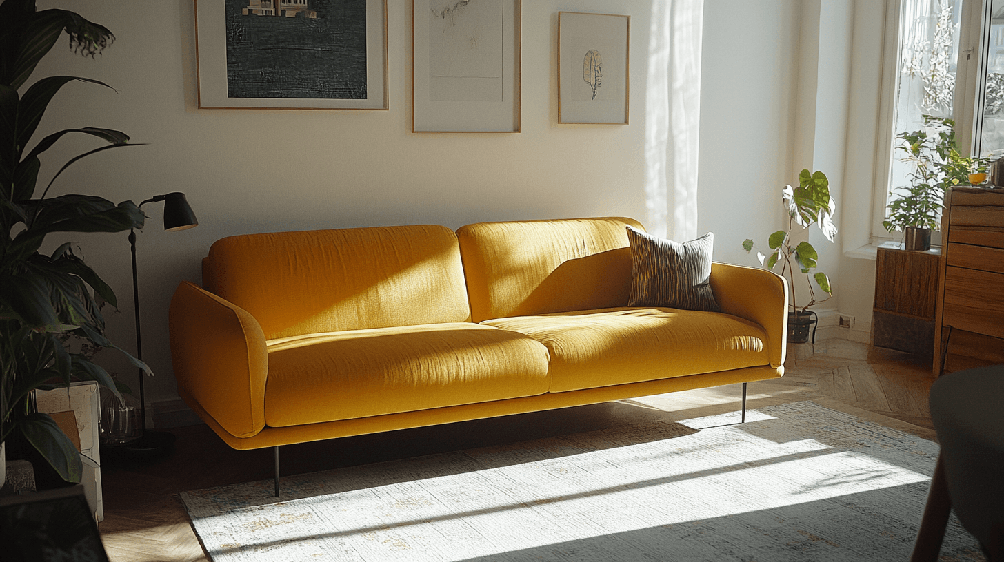 Mustard yellow furniture pieces as statement pieces