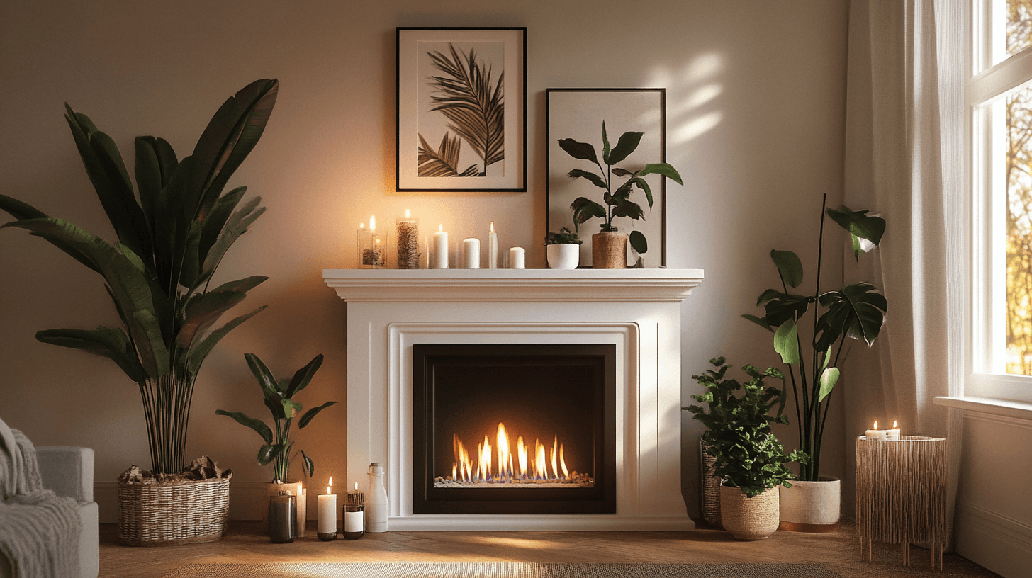 Decoration ideas around the fireplace