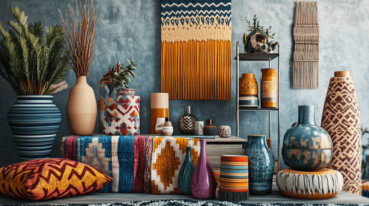 Decorations and accessories for the Boho Mid-Century look