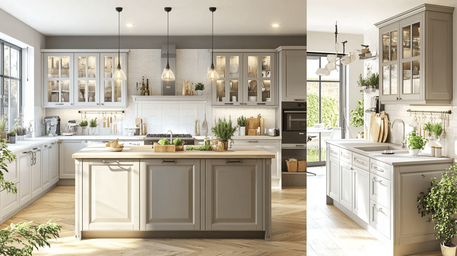 Design ideas for the kitchen-living room with a cooking island