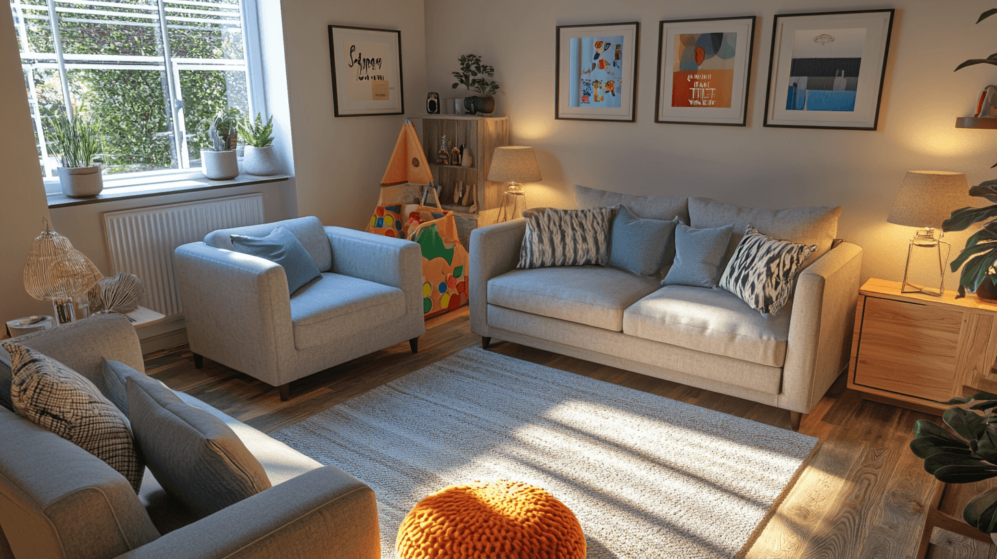 Living room for families: Functionality meets coziness