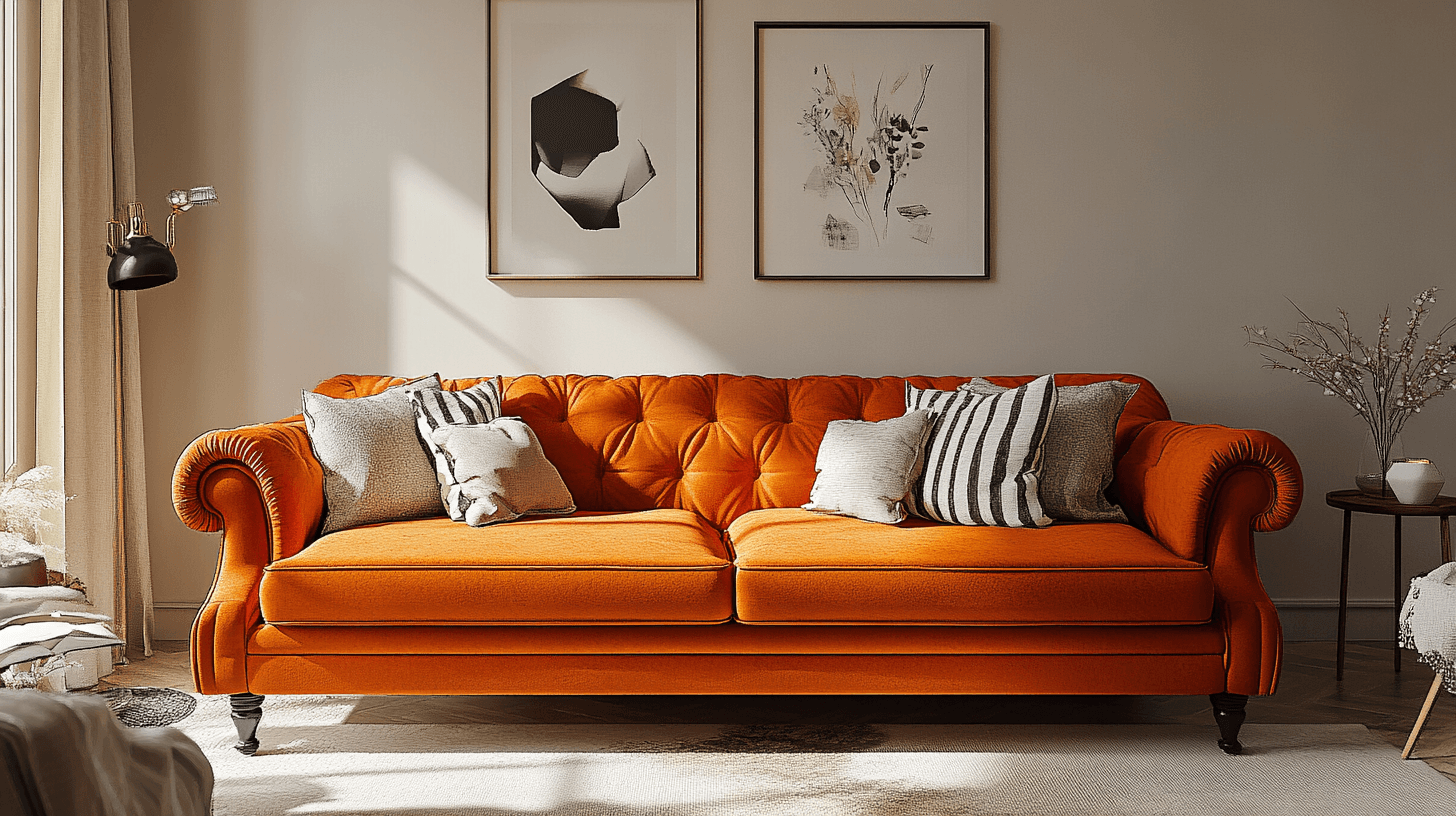 Orange furniture as an eye-catcher
