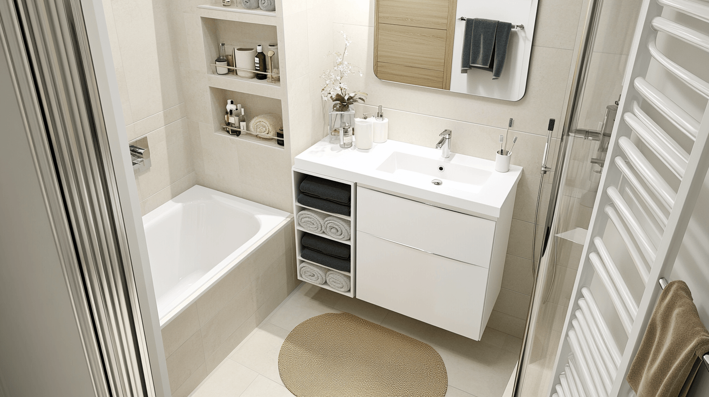 Space-saving furniture for small bathrooms