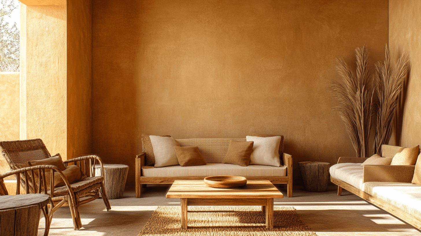 Combination of natural colors with other materials