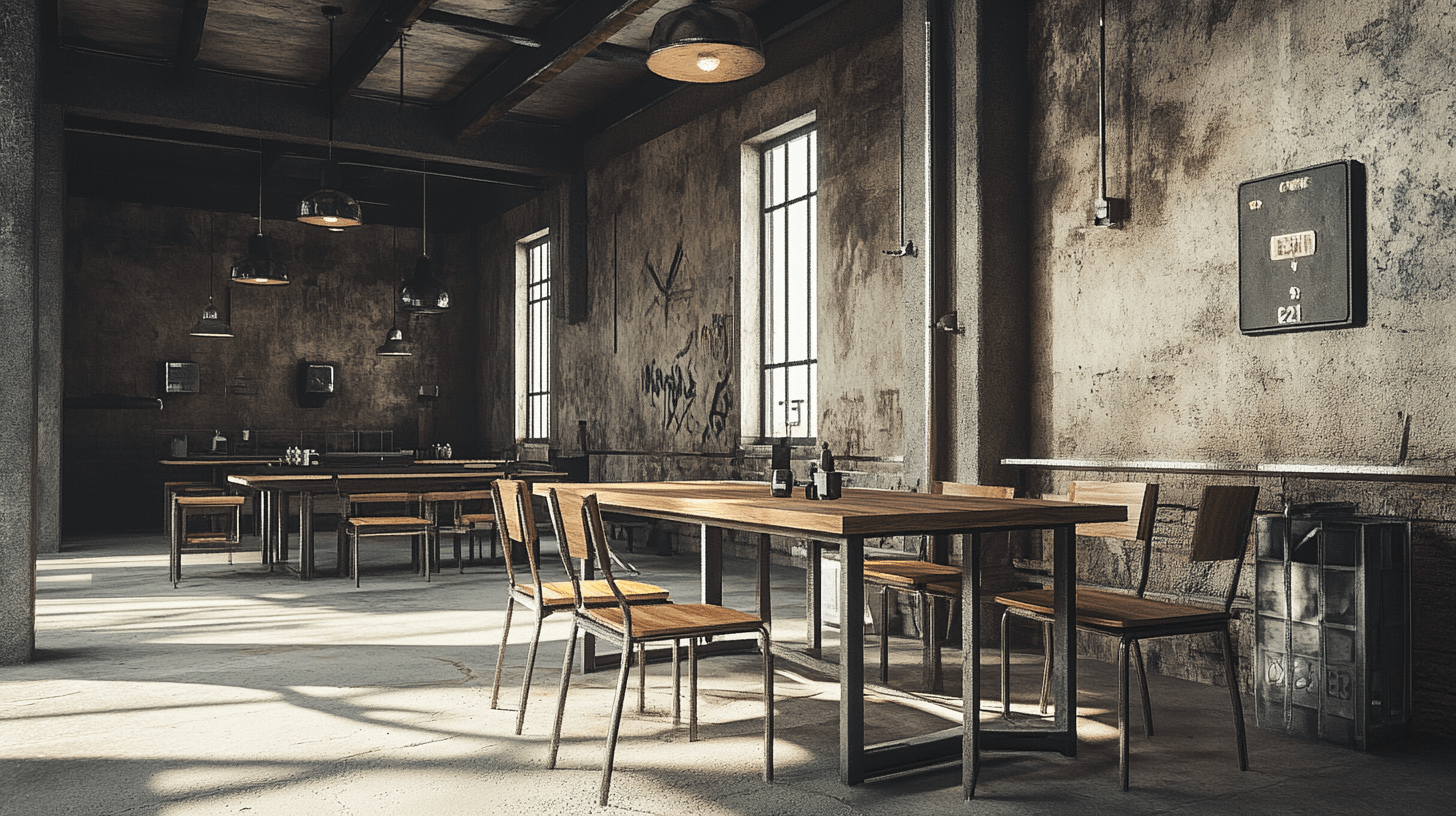 Industrial dining room: Robust materials and urban flair