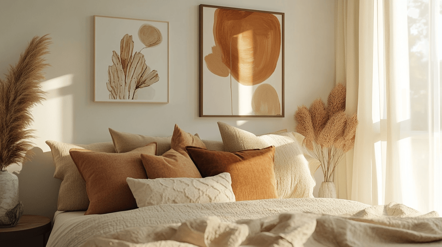 Decoration in soft earth tones: Setting accents and creating atmosphere