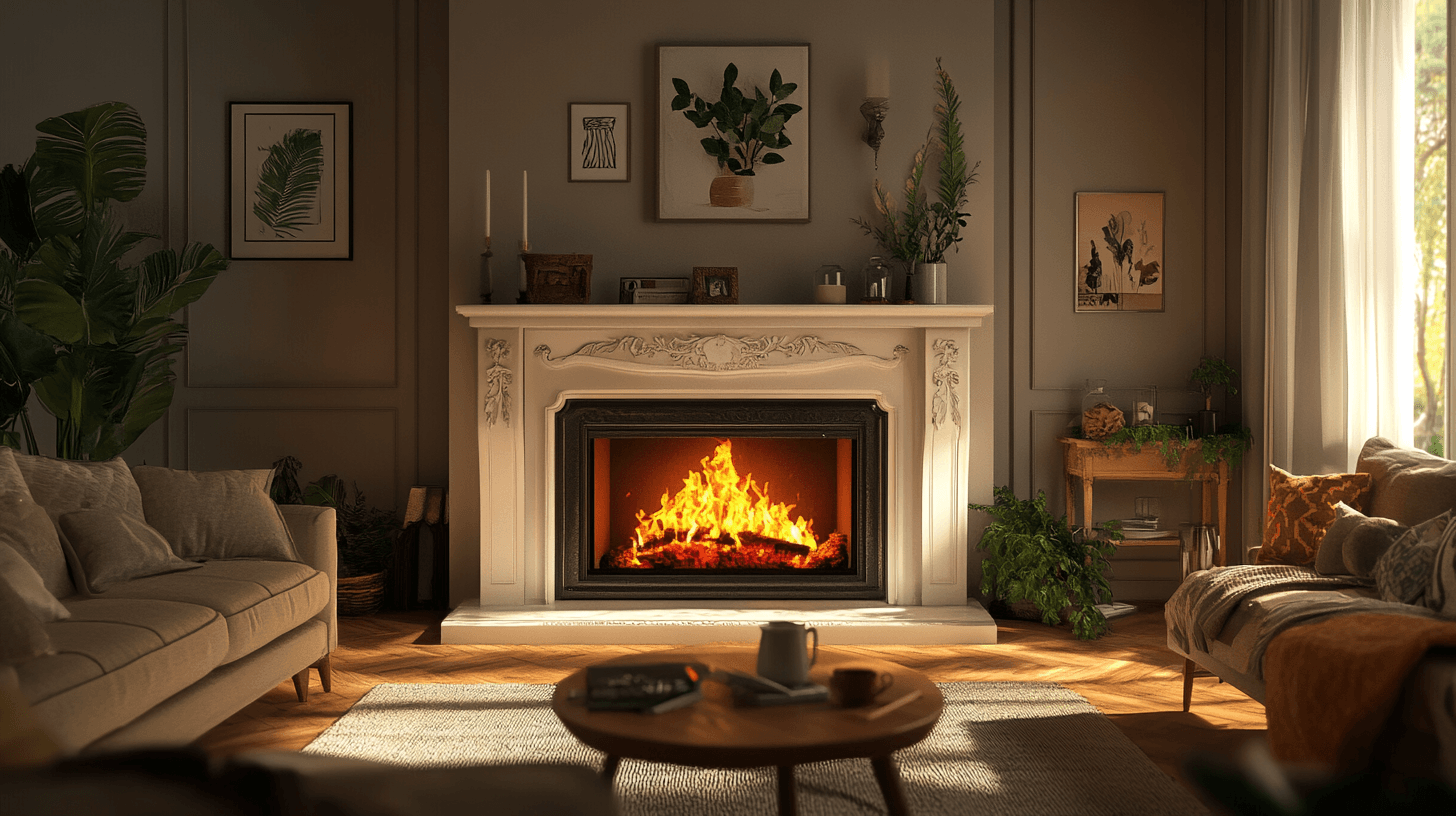 Living room with fireplace: Comfort and warmth for cold days