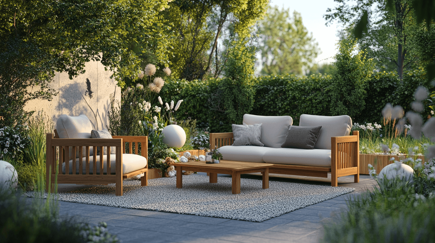 Stylish design ideas with wooden garden furniture