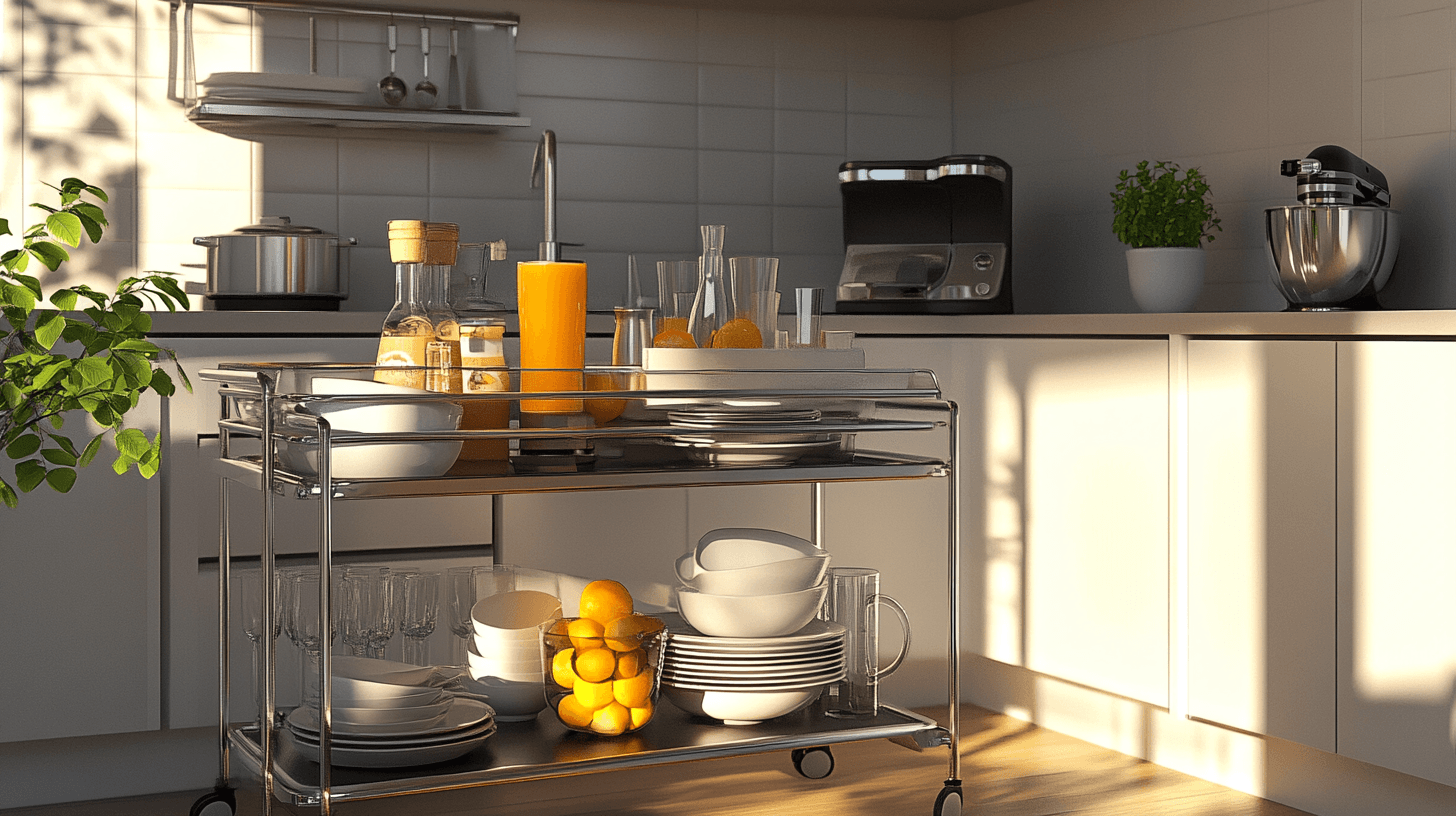 Practically served: Serving trolleys for kitchen and dining room
