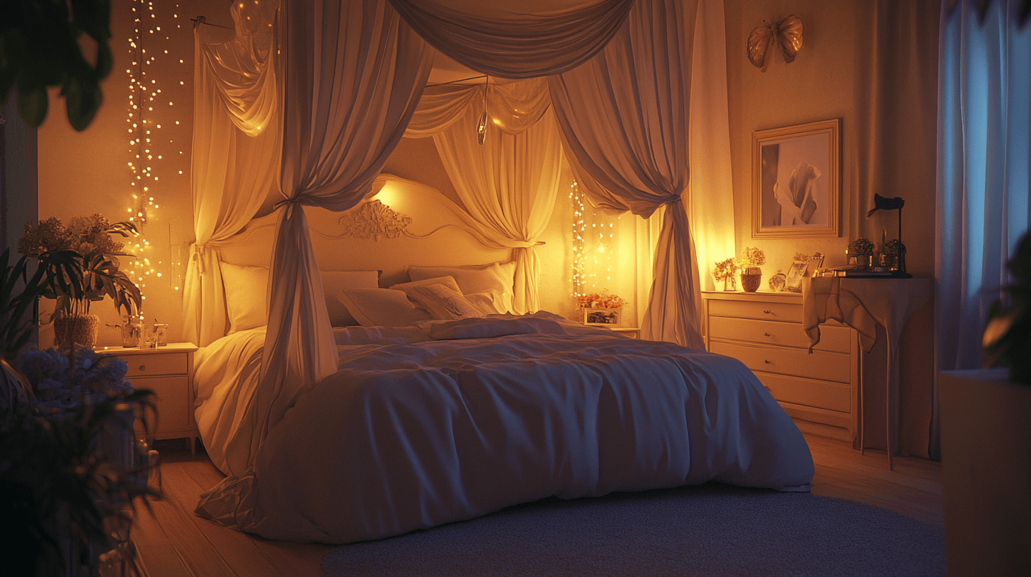 Bedroom with canopy bed: Romantic and cozy