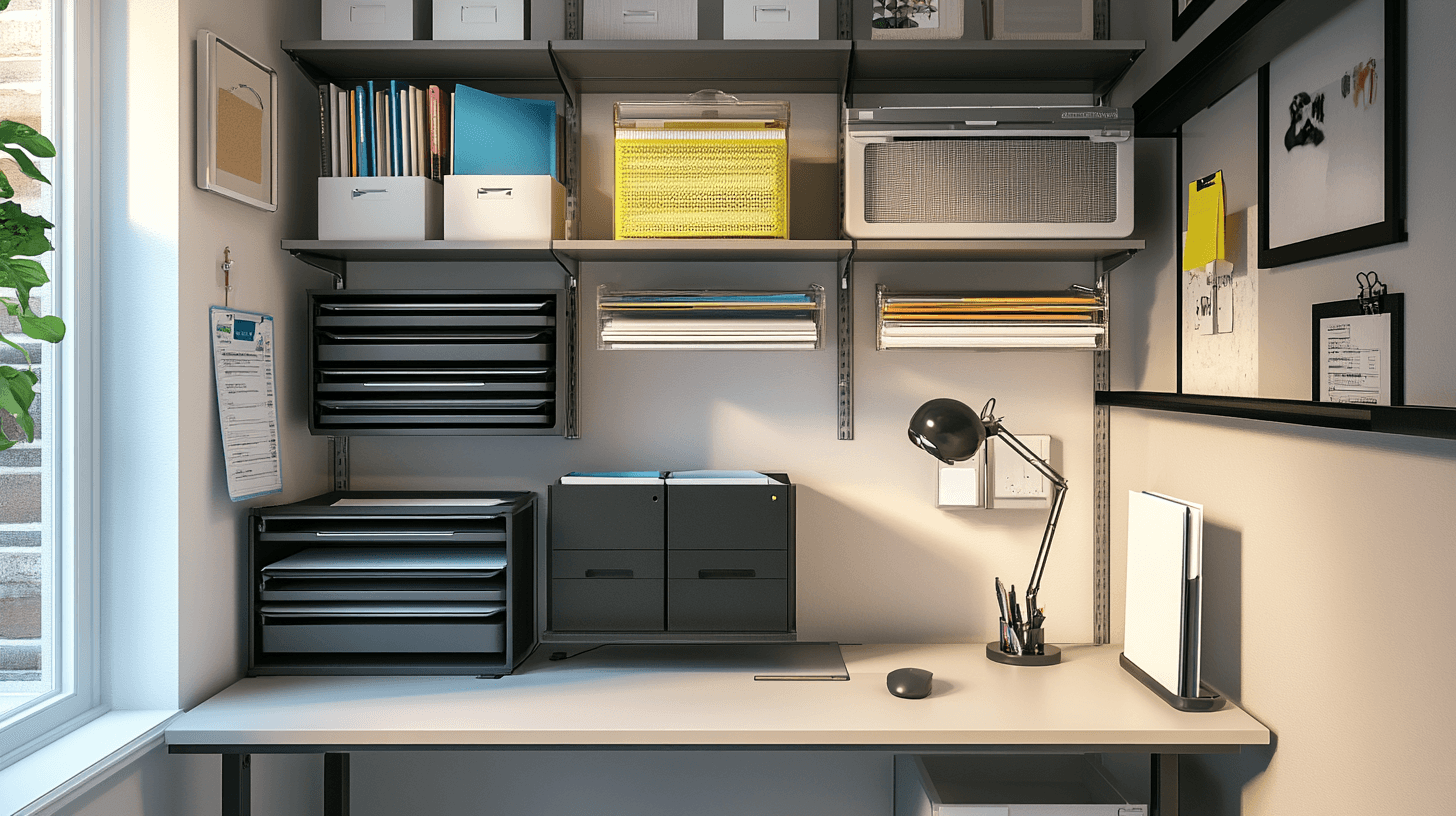 Smart storage solutions for small workspaces