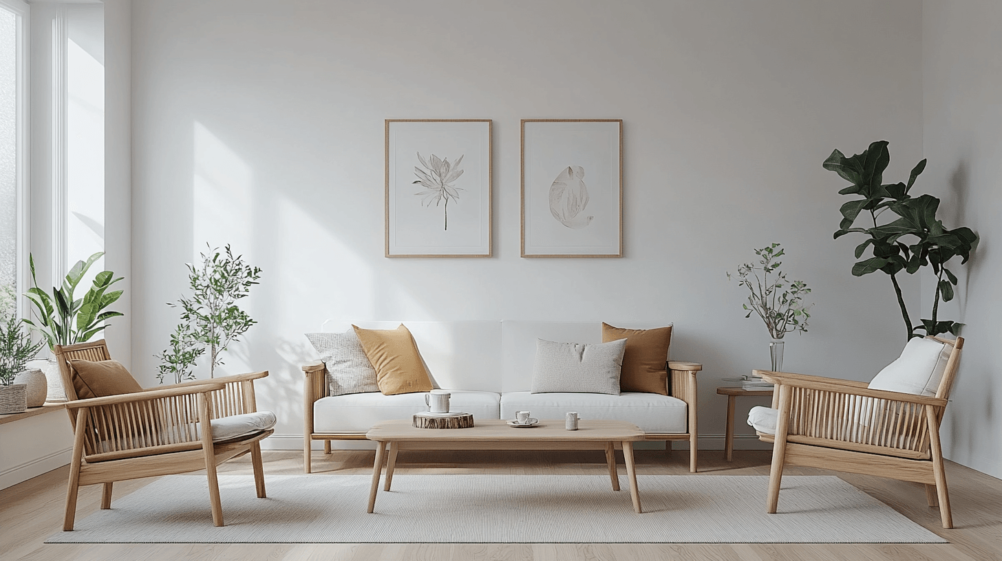 Color scheme in the Scandinavian living room: Light tones and natural accents