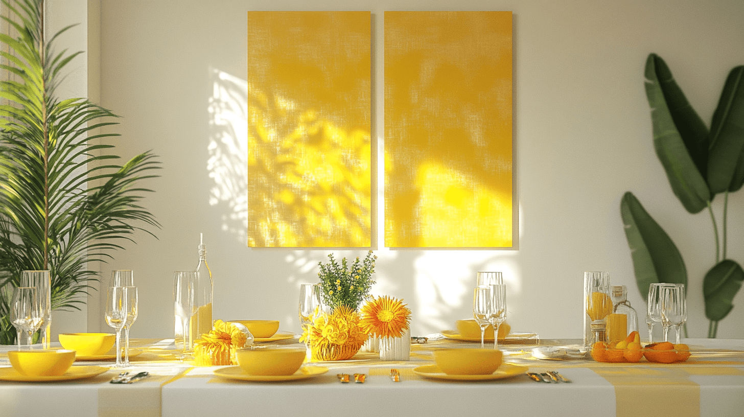 Decorative accents in sun yellow