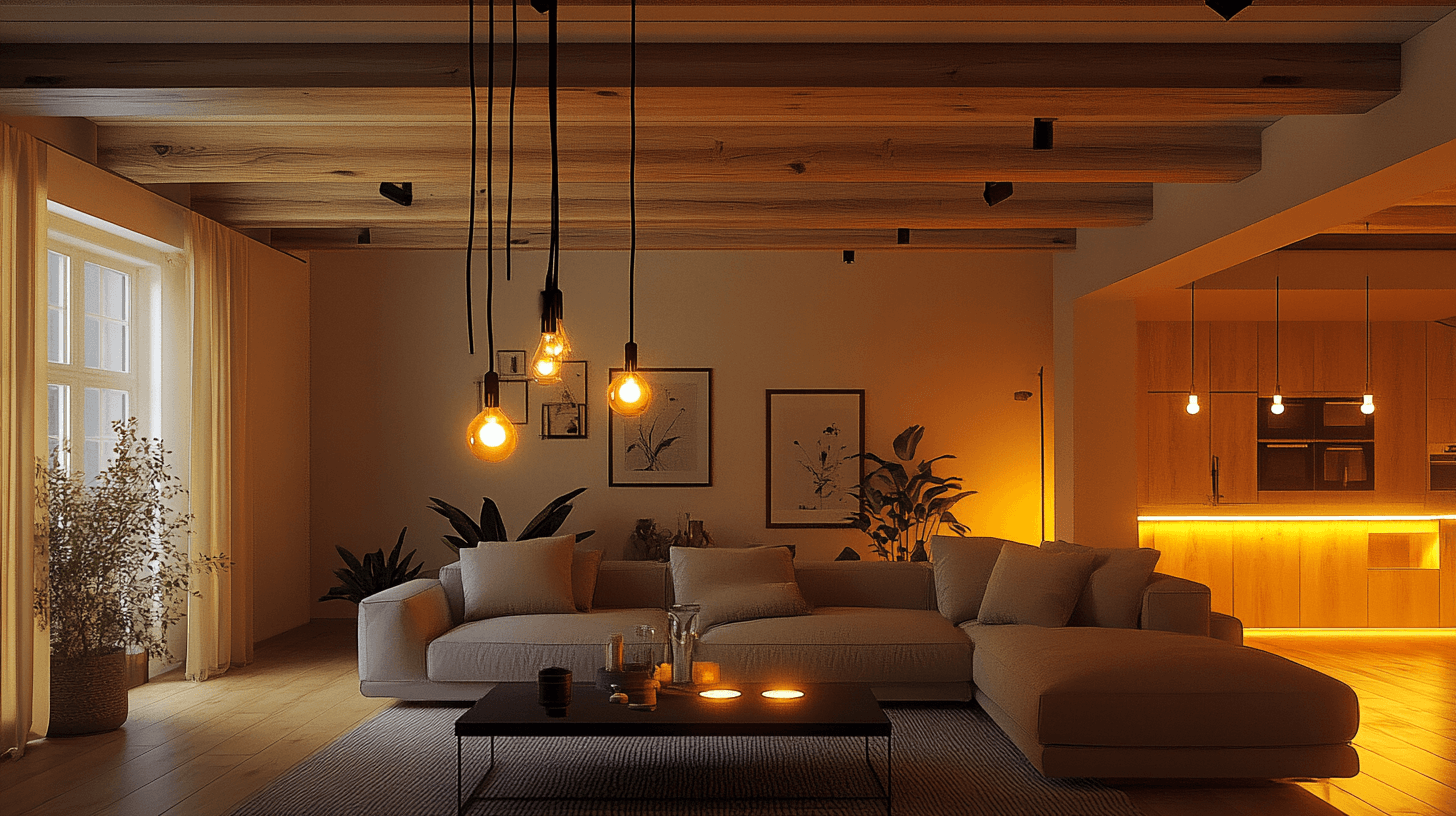 Lighting ideas for living rooms with ceiling beams