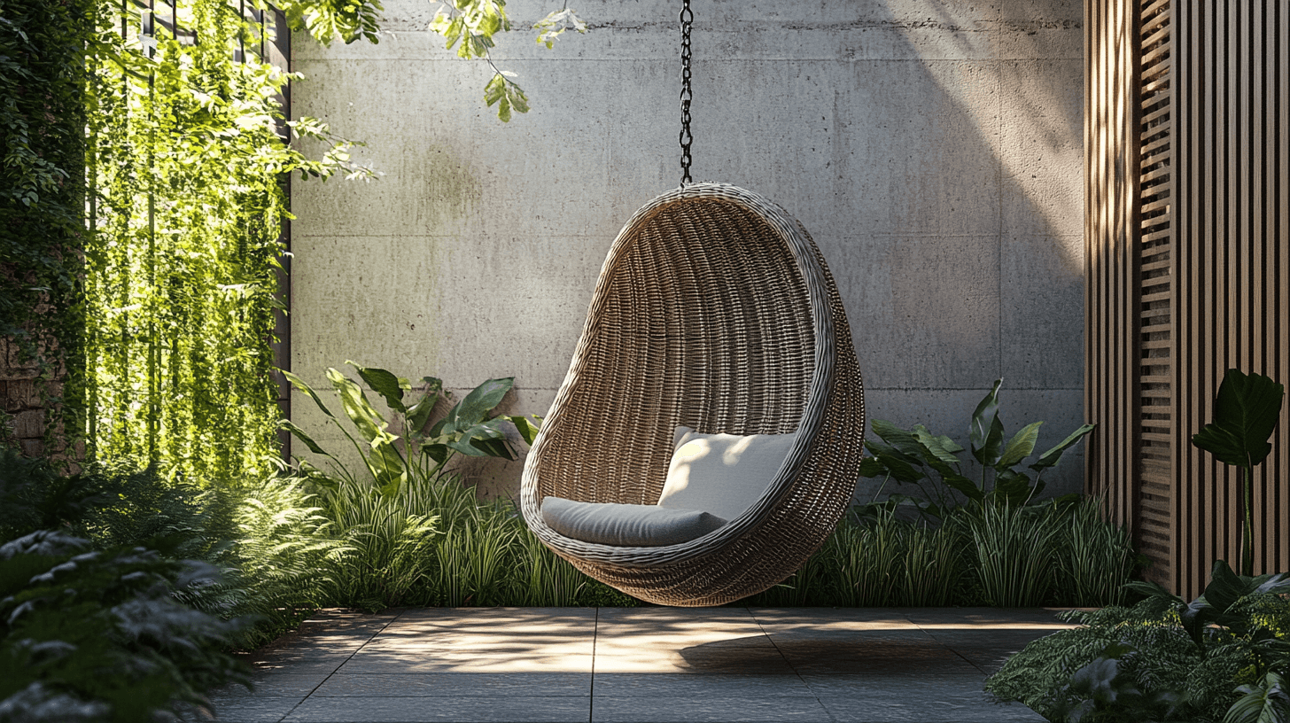 Integration of hanging chairs into your outdoor design
