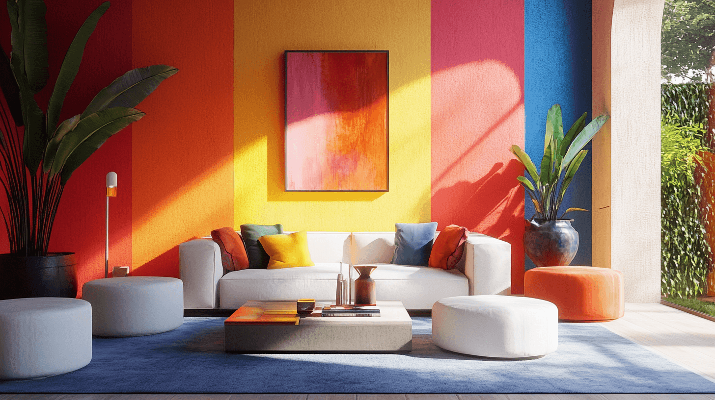 Colorful and bold: Colored walls in every room